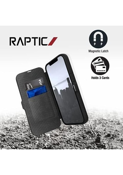 13 Ile Uyumlu Kılıf Vegan Deri Tasarımlı Şeffaf Kartlıklı Raptic Folio Serisi Kapak modelleri