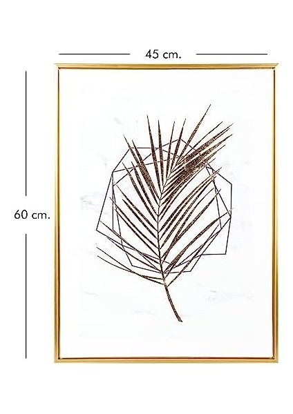Renk Ahşap Çerçeveli Kabartmalı Yaprağı Kanvas Tablo -Beyaz 45X2,5X60 Cm. fiyatları