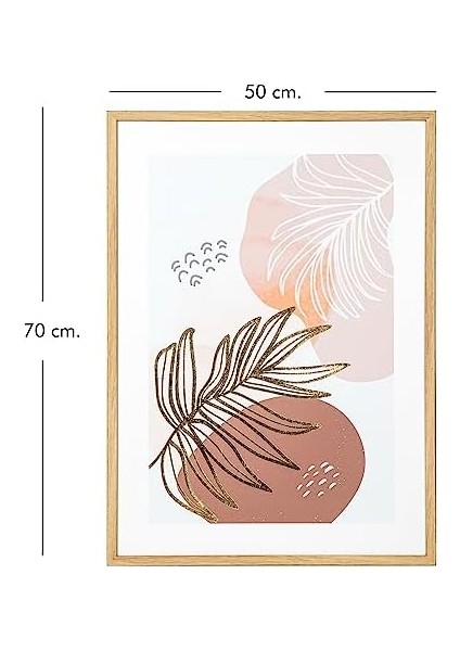 Ahşap Çerçeveli Kabartmalı Yaprağı Mdf Üzeri Baskı Tablo Somon- 50X2,5X70 Cm. modelleri