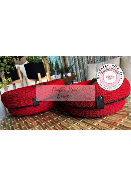 Kırmızı 2li Yuvarlak Kapaklı Sepet / Organizer / fiyatları