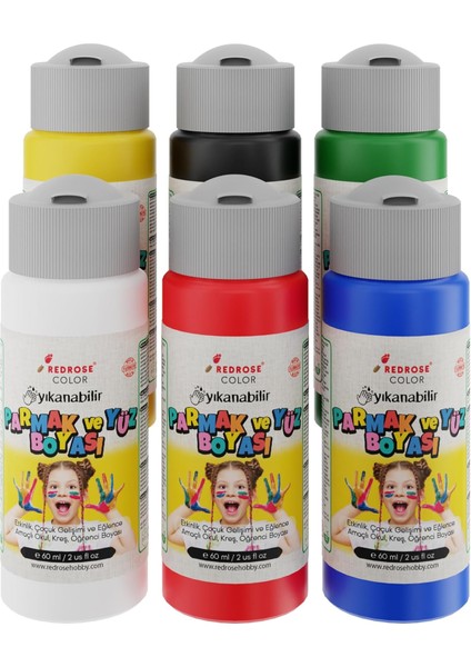 Rose Ana Renkler Parmak 6&apos;lı Set 6X60 ml