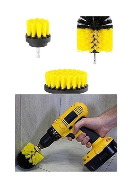 Zorlu Kirler Için Güçlü Çözüm Matkap Ucuna Takılan 3&apos;lü Fırça Temizlik Seti Ile Profesyonel Sonuçlar fiyatları