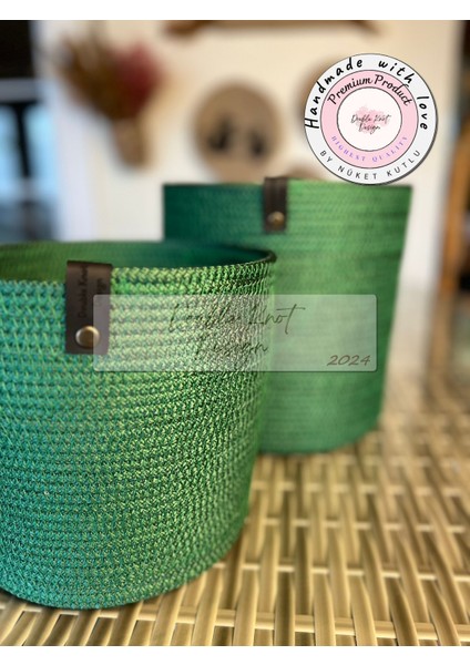 Pot Saksı Sepet. 2li Set Banyo, Mutfak, Çocuk Odası Düzenleyici Sepet, Organizer Hasır