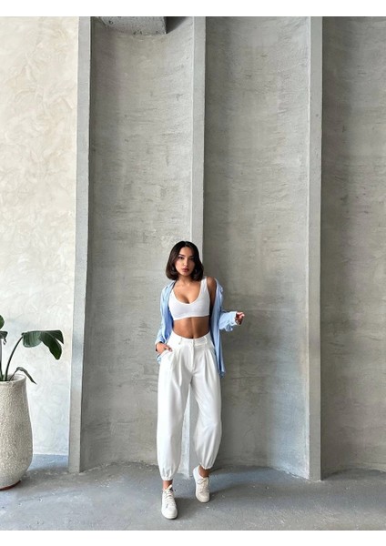 Nrzsnt Şalvar Pantolon Beyaz (Beden: S) indirimleri