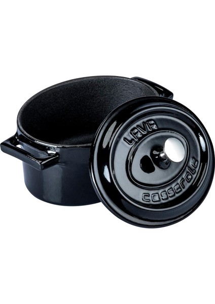 Metal Oval Mini Tencere, Siyah