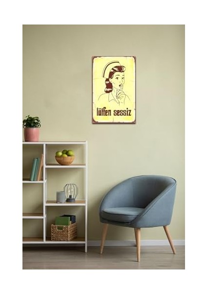 Lütfen Sessiz Hemşire Retro DRTR0092 Ahşap Mdf Tablo fiyatları