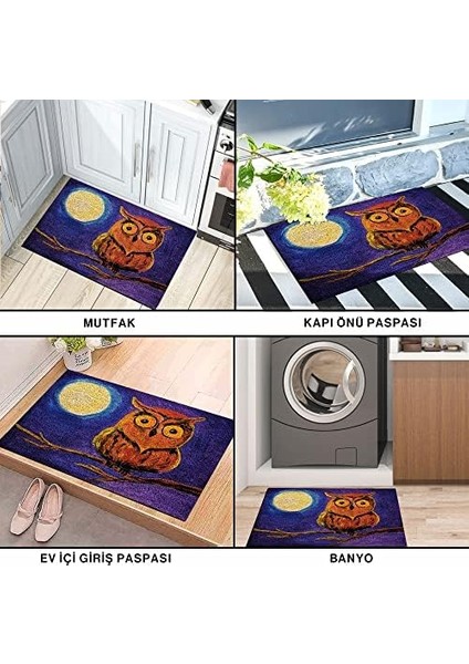 Tasarımlı Dekoratif Kapı Önü Paspas, Dış Mekan/ev Içi/ /mutfak/yatak Odası/giriş Paspasları (Gece, 45X70) modelleri