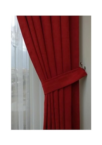 Depo Taç Kırmızı Düz Renk Pileli Fon 1/2 5 Normal (Orta) Pile Tek Kanat TACPTKFONPERDE002, Kırmızı, 100 x 250 modelleri