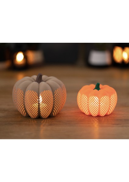 Modern Balkabağı Dekor ( Tealight Hediyeli)