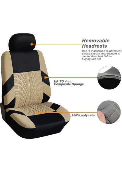 Araba Koltuk Kılıfları, Nefes Alabilen Polyester Araç Koltuk Koruyucuları, Kaymaz Bölünmüş Oto Yastık Kılıfı Universal indirimleri