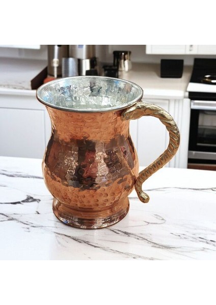 Bakır Bardak & Bakır Kupa Dövme Bakır Ayran Bardağı Kulplu 1 Adet Kaliteli Kalın Bakır Maşrafa modelleri