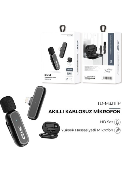 iPhone iPad Uyumlu Şarj Üniteli Kablosuz Youtuber Influencer Lightning Yaka Mikrofonu modelleri