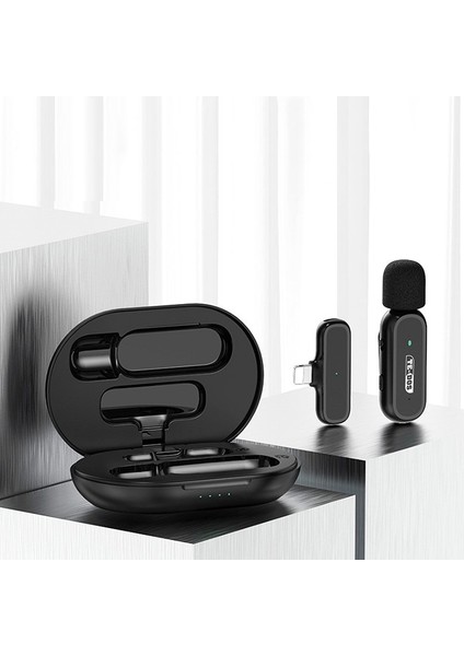 iPhone iPad Uyumlu Şarj Üniteli Kablosuz Youtuber Influencer Lightning Yaka Mikrofonu fırsatları