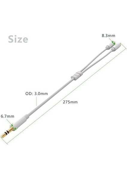 3.5mm 2&apos;li Aux Kulaklık Çoklayıcı Beyaz fiyatları