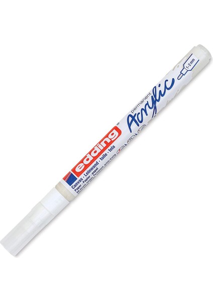 5300 Akrilik Markör Ince - Beyaz - 1 Su Geçirmez Akrilik Markör - Ince Yuvarlak Uçlu 1-2 mm