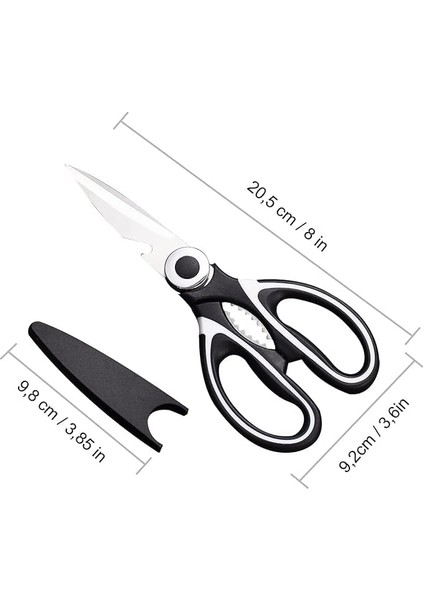 Paslanmaz Çelik Çok Amaçlı Mutfak – Balık Temizleme, Et ve Sebze Kesme, Şişe Açma, Ceviz Kırma – Kaymaz Saplı ve Kılıf Dahil modelleri