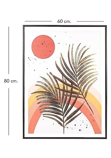 Siyah Ahşap Çerçeveli Kabartmalı Yaprağı Kanvas Tablo Bordo-Yeşil 60X3X80 Cm. fiyatları