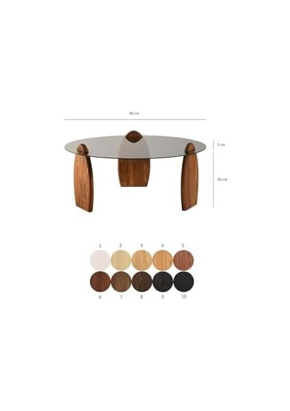 Surf Masif Orta Sehpa/kestane& Füme Cam fiyatları