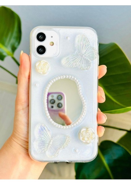 Aksesuar 11 ile Uyumlu 3D Oyuncak Aynalı Kelebek Tasarımlı Yumuşak Silikon Kılıf