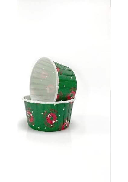 50LI Muffin Kalıbı - Kalıpları, Su Geçirmez ve Yağ Geçirmez Pişirme Kağıtları, Ev Veya Parti Için Folyo Pişirme Kek Kapları - Yılbaşı Desenli