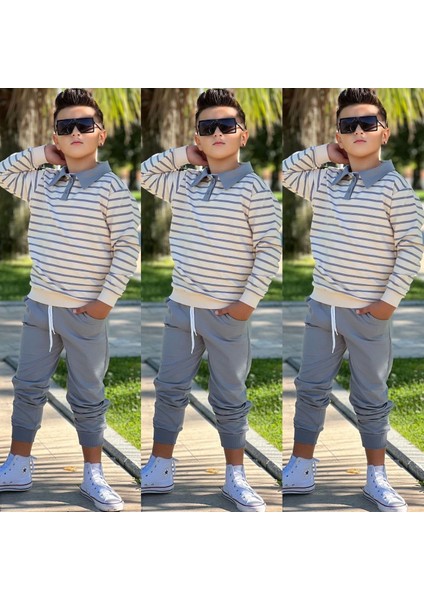 8/16 Yaş Erkek Çocuk Yakalı Full Likra Alt Üst Takım | Kışlık Çocuk Eşofman Takımı - Bayramlık fiyatları