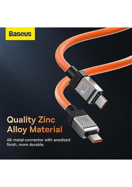 Serisi Hızlı Şarj Kablosu Type-C To Type-C 100W, 1m, Turuncu modelleri