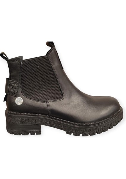 D25KB-1625 Kısa Topuk Kaymaz Chelsi Deri Kadın Bot