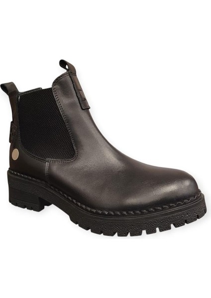 D25KB-1625 Kısa Topuk Kaymaz Chelsi Deri Kadın Bot fiyatları