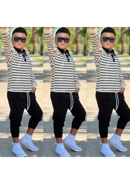 8/16 Yaş Erkek Çocuk Yakalı Full Likra Alt Üst Takım | Kışlık Çocuk Eşofman Takımı - Bayramlık fiyatları