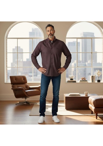 Klasik %100 Cotton Uzun Kollu Terletmeyen Kışlık Oduncu Gömlek (Regular Kalıp)