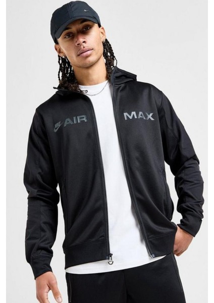 Nsw Clup Air Max Hoodie Erkek Siyah Spor Ceket