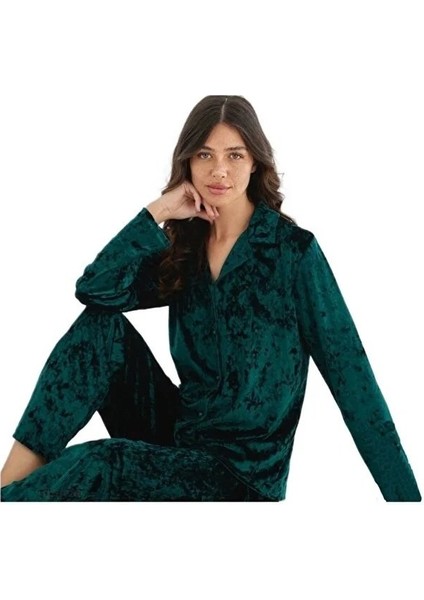 Minel Collection Kadın Pijama Takımı Uzun Kollu Yumuşak Dokulu Esnek ve Rahat Ev Giyim S/2xl