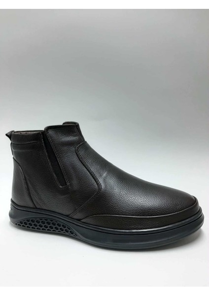 Hakiki Deri Bağcıksız Fermuarlı Esnek Kauçuk Tabanlı Içi Tüylü Kahverengi Kışlık Erkek Bot C-8951343RTTO fiyatları