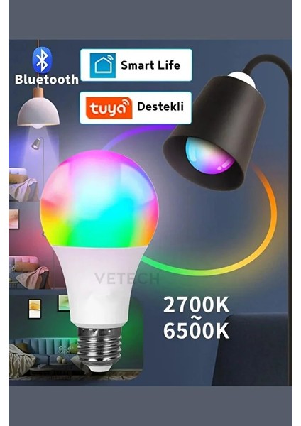 Akıllı Ampul Wi-Fi Tuya Destekli Rgb LED Lamba