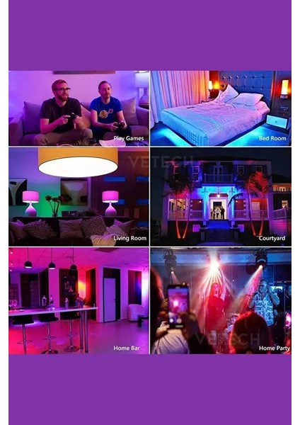 Akıllı Ampul Wi-Fi Tuya Destekli Rgb LED Lamba