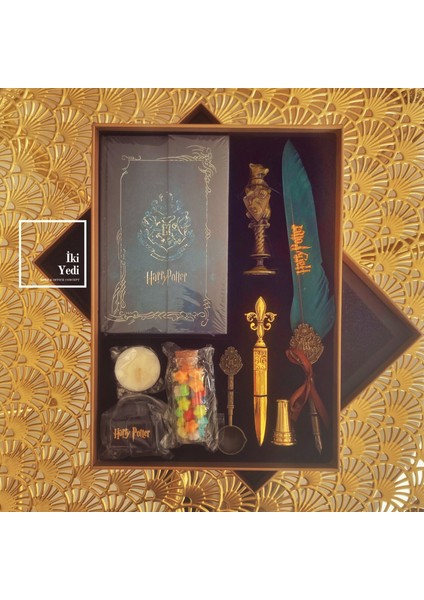 Harry Potter Divit Hokka Seti Defterli Kutulu Kalem Seti Fantastik Yazı Takımı Hediyelik Koleksiyon