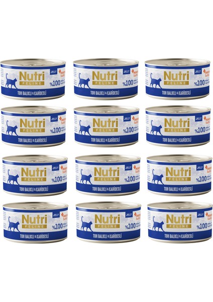 Ton Balıklı ve Karidesli Jöleli Tahılsız Yetişkin Kedi Konservesi 70 Gr. x 12 Adet