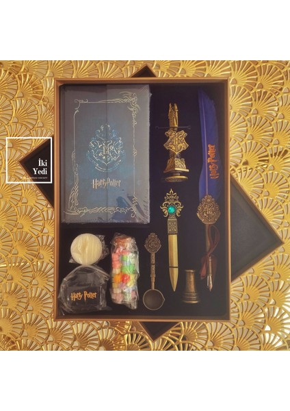 Harry Potter Divit Hokka Seti Defterli Kutulu Kalem Seti Fantastik Yazı Takımı Hediyelik Koleksiyon