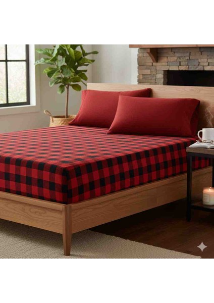 Flanel %100 Pamuk Battal Boy Lastikli Çarşaf Takımı