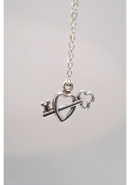 Mmif Kalp Anahtar Kolye Ucu ve Gümüş Kaplama Kolye Kadın fiyatları