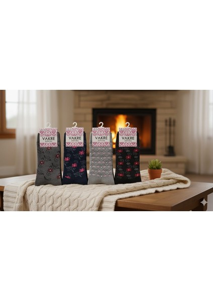 Kadın Kışlık Çorap 4'lü Paket Asorti