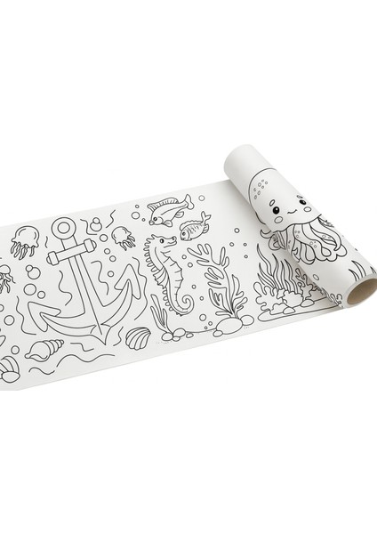 🌊🐠 Su Altı Dünyası Dev Boyama Rulosu (5 Metre) | Okyanus Canlıları – Balıklar – Deniz Kızı – Kaplumbağa – Eğitici Aktivite Kağıdı 🎨🦀 modelleri