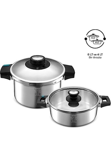 And Safe Indüksiyon Tabanlı Düdüklü Tencere Seti 4+6 Lt fiyatları
