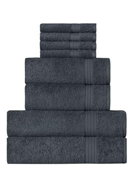 My Mürdüm Madame D&apos;or Paris, Lüks 2 Havlusu, 2 El Havlusu ve 4 Mutfak Havlusu, Ring Pamuklu Için Yüksek Emici Havlu, Duş Havlusu 8 Parça Havlu Seti, Gri fiyatları