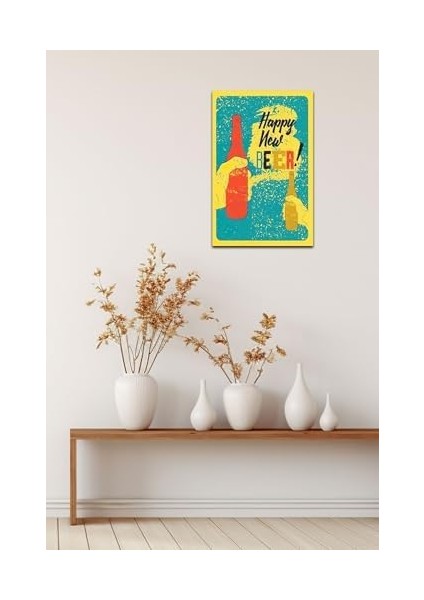Kuşe Kağıt Duvar Posteri Happy New Beer Retro DRTR0032 fiyatları
