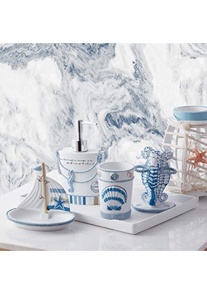 Dekoratif Güzel Tasarımlar Dekoru, Reçine, Plaj Yaşamı, 4 Parça Set