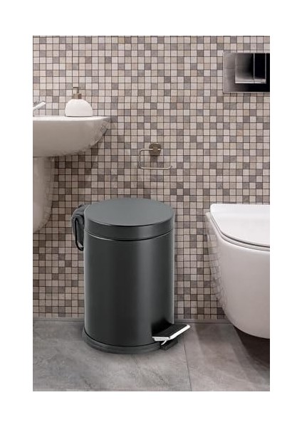 Çöp Kovası Tuvalet Wc Fırçası Çöp Kovası 2&apos;li Seti Siyah 5 Litre fiyatları