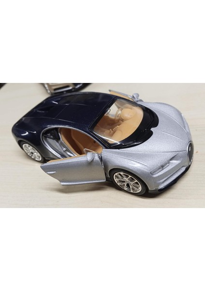 Oyuncak Metal Model Araba 1/36 Çek Bırak Bugatti Chiron Gri