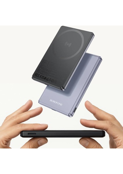 5000MAH 20W, Kablosuz Şarj Desteği ile Uyumlu Güç Powerbank ile Uyumlu Şarj Seviyesi LED Gösterli Kompak ve Modern Tasarım BJ50