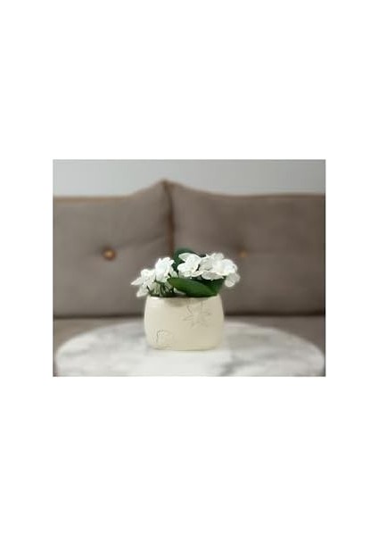 Dahil, Dahil, Çiçek,beyaz Yapay Çiçek, Dekoratif Istiridye Poliresin 10X5X14CM modelleri